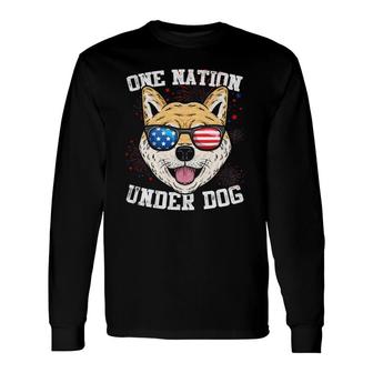 Japanese Spitz One Nation Under Dog 4Th Of July Long Sleeve T-Shirt T-Shirt | Mazezy