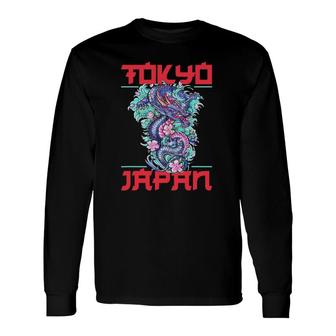 Japanese Tokyo Dragon Asian Retro 80S Style Japan Long Sleeve T-Shirt T-Shirt | Mazezy