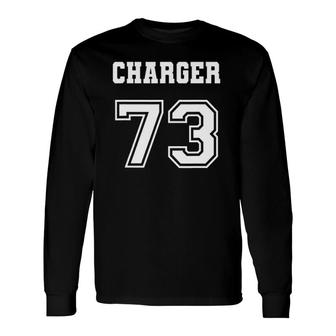 Jersey Style Charger 73 1973 Old School Classic Muscle Car Long Sleeve T-Shirt T-Shirt | Mazezy