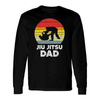Jiu Jitsu Dad Sunset Retro Brazilian Martial Arts Long Sleeve T-Shirt T-Shirt | Mazezy