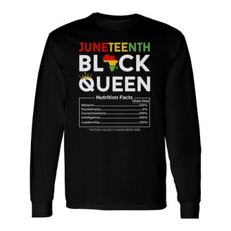 Juneteenth Black Queen Nutritional Facts 4Th Of July Long Sleeve T-Shirt T-Shirt | Mazezy DE