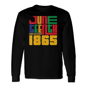 Juneteenth Free-Ish Since 1865 Celebrate Black Freedom V-Neck Long Sleeve T-Shirt T-Shirt | Mazezy