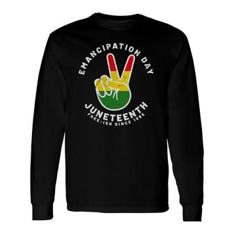 Juneteenth Vintage Emancipation Day Peace Black Pride Long Sleeve T-Shirt T-Shirt | Mazezy