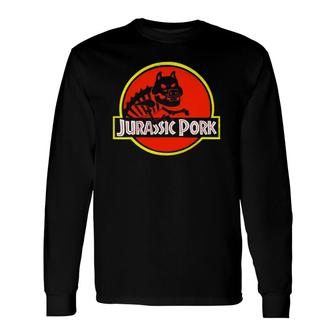 Jurassic Pork Dinosaur Pig Humorous Pork Long Sleeve T-Shirt T-Shirt | Mazezy
