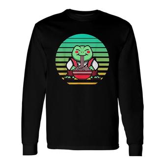Kawaii Cute Anime Frog Otaku Japanese Ramen Noodles Long Sleeve T-Shirt - Thegiftio