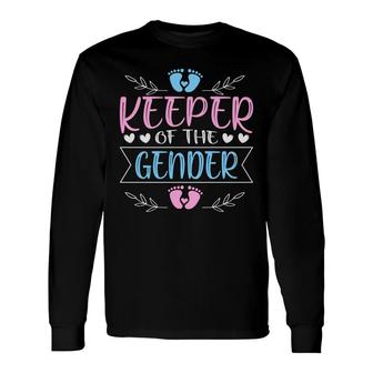Keeper Of The Gender Boy Or Girl Pregnancy Announcement Mother To Be 1St Mom New Parent New Dad Mom Baby Long Sleeve T-Shirt - Thegiftio UK