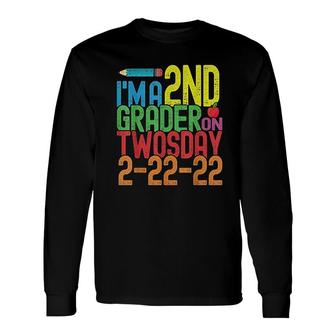 Kid 2nd Grader On Twosday Tuesday February 22nd 2022 Long Sleeve T-Shirt - Seseable