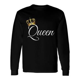 King And Queen Matching Couple Long Sleeve T-Shirt T-Shirt | Mazezy