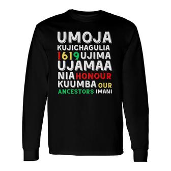 Kwanzaa Seven Principles Afro-American Kwanza Symbols Long Sleeve T-Shirt T-Shirt | Mazezy