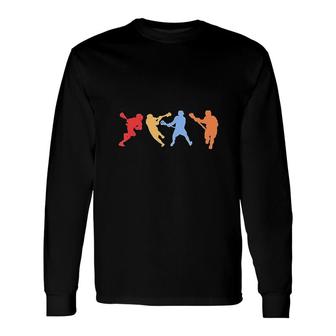 Lacrosse Retro Vintage Colors Lacrosse Players Long Sleeve T-Shirt - Thegiftio UK