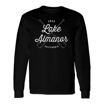 Lake Almanor California Cool Vintage Oars V-Neck Long Sleeve T-Shirt T-Shirt | Mazezy