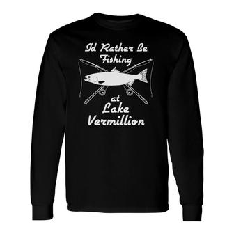 Lake Vermilion Fish Rod Reel Fish Long Sleeve T-Shirt T-Shirt | Mazezy