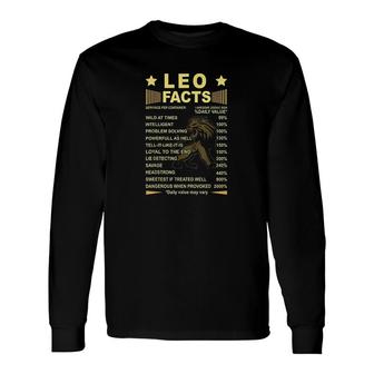 Leo Facts Zodiac Long Sleeve T-Shirt T-Shirt | Mazezy
