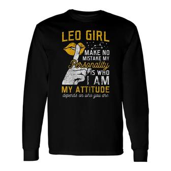 Leo Girl Personality Attitude August Leo Zodiac Long Sleeve T-Shirt - Thegiftio UK