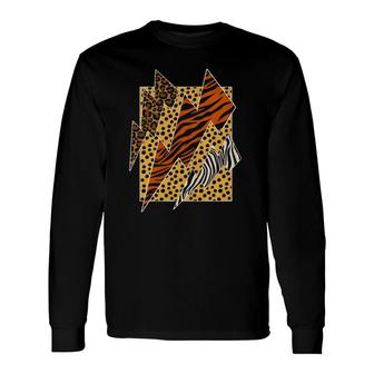 Leopard Tiger Cheetah Zebra Lightning Animal Print Long Sleeve T-Shirt T-Shirt | Mazezy