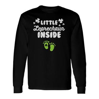 Leprechaun Inside Patrick's Day Pregnancy Announcement Long Sleeve T-Shirt T-Shirt | Mazezy