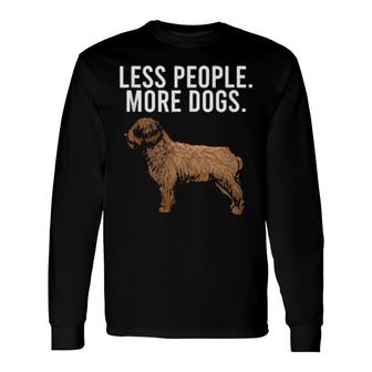 Less People More Dogs Spanish Water Dog Introvert Long Sleeve T-Shirt | Mazezy