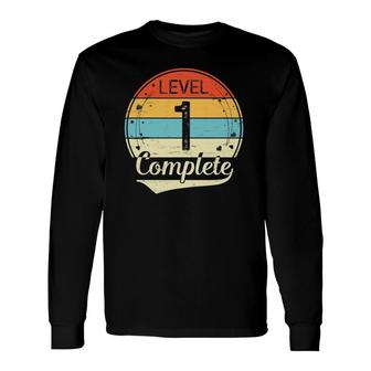 Level 1 Complete 1St Wedding Anniversary Him Her Long Sleeve T-Shirt T-Shirt | Mazezy