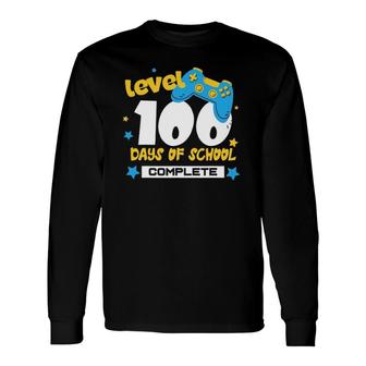 Level 100 Days Of School Complete Gamer Video Games Long Sleeve T-Shirt T-Shirt | Mazezy
