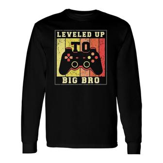 Leveled Up To Big Bro 2022 Brother Baby Announcement Sibling Long Sleeve T-Shirt T-Shirt | Mazezy