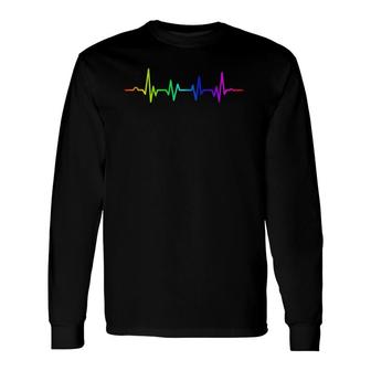 Lgbt Awareness Gay And Lesbian Pride Heartbeat Lifeline Long Sleeve T-Shirt T-Shirt | Mazezy