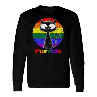 Lgbt Cat Lovers Purride Flag Gay Pride Month Lgbtq Long Sleeve T-Shirt T-Shirt | Mazezy
