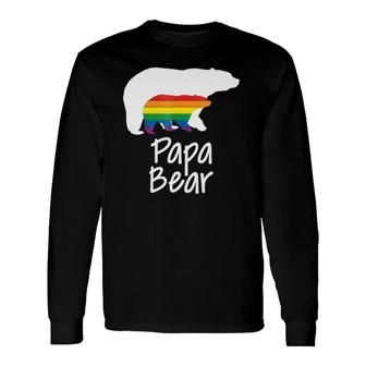 Lgbt Dad Papa Bear Mothers Gay Lesbian Pride Rainbow Long Sleeve T-Shirt T-Shirt | Mazezy DE