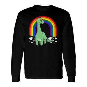 Lgbt Dinosaur Gay Pride Rainbow Brachiosaurus Lgbtq Cute Long Sleeve T-Shirt T-Shirt | Mazezy CA