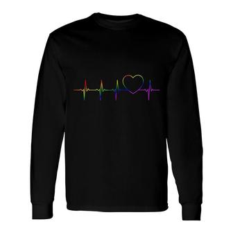 Lgbt Heartbeat Gay Lesbian Long Sleeve T-Shirt | Mazezy