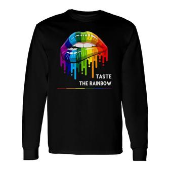 Lgbt Taste The Rainbow Lgbt Pride Lgbtq Rainbow Lips Long Sleeve T-Shirt T-Shirt | Mazezy