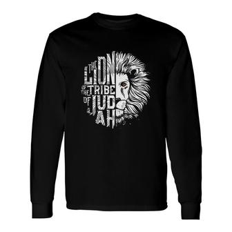 Lion Of Tribe Of Judah Religious Graphic Christian Long Sleeve T-Shirt T-Shirt | Mazezy