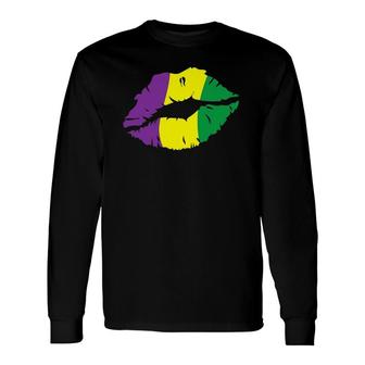 Lips Kiss Mardi Gras New Orleans For Long Sleeve T-Shirt T-Shirt | Mazezy