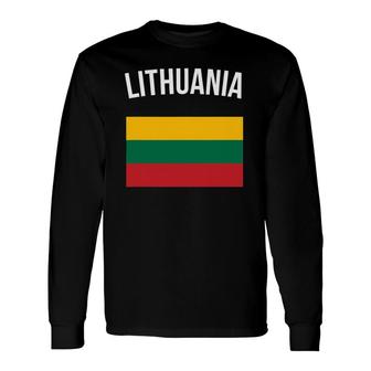 Lithuania Lithuanian Flag Tee Pride Travel Souvenir Long Sleeve T-Shirt | Mazezy