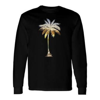 I Live Life Palm Tree Silhouette Tropical Beach Sunset Long Sleeve T-Shirt T-Shirt | Mazezy