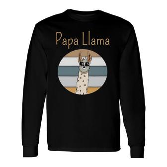 Llama Dad Matching Papa Alpaca Lover Father's Day Long Sleeve T-Shirt T-Shirt | Mazezy