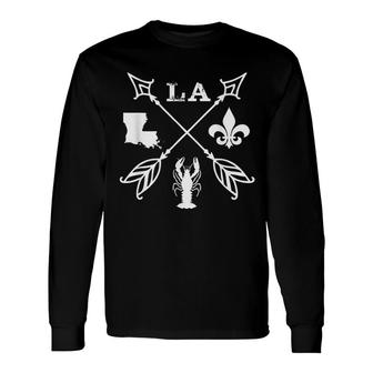 Louisiana Arrow New Orleans Mardi Gras Long Sleeve T-Shirt - Thegiftio UK