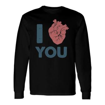 I Love You Anatomical Human Heart Long Sleeve T-Shirt T-Shirt | Mazezy