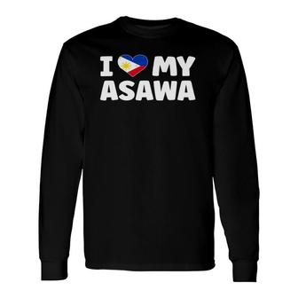 I Love My Asawa Wife Philippines Flag Pino Filipina Filipino Long Sleeve T-Shirt T-Shirt | Mazezy