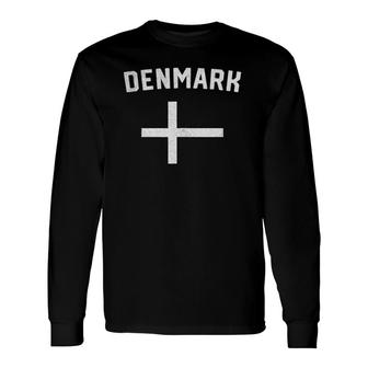 I Love Denmark Minimalist Danish Flag Tank Top Long Sleeve T-Shirt T-Shirt | Mazezy