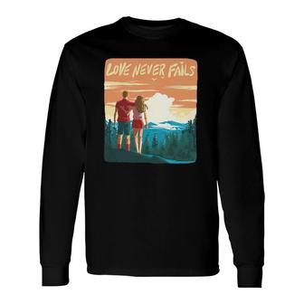 Love Never Fails Sunset Couple Long Sleeve T-Shirt T-Shirt | Mazezy CA