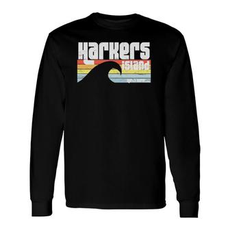 I Love Harkers Island North Carolina Atlantic Ocean Wave Nc Long Sleeve T-Shirt T-Shirt | Mazezy