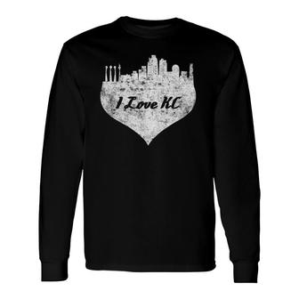 I Love Kansas City Vintage Kc Heart Appreciation Long Sleeve T-Shirt | Mazezy
