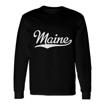I Love Maine State Of Maine Retro Long Sleeve T-Shirt | Mazezy