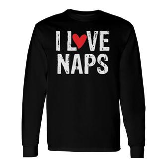 I Love Naps Idea For Nap Lovers V Neck Long Sleeve T-Shirt | Mazezy