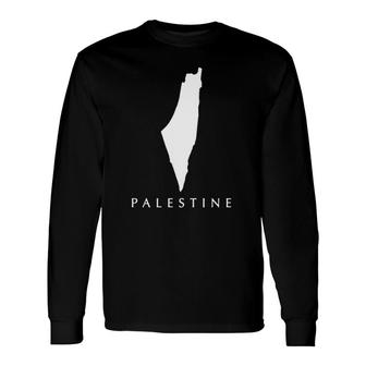 Love Palestine Map Patriotic Long Sleeve T-Shirt | Mazezy