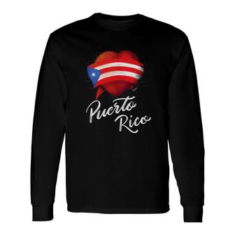 I Love Puerto Rico Flag For Long Sleeve T-Shirt T-Shirt | Mazezy