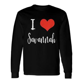 I Love Savannah Long Sleeve T-Shirt | Mazezy