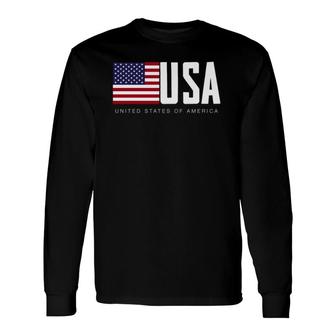 I Love Usa, Enjoy Cool Usa United States Of America Flag Long Sleeve T-Shirt T-Shirt | Mazezy