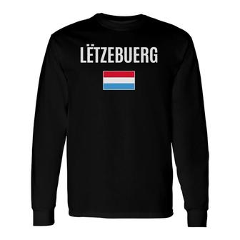 Luxembourg Flag Vintage Home Roots Long Sleeve T-Shirt T-Shirt | Mazezy