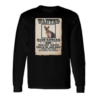Lykoi Kitten Wanted Poster Cat Long Sleeve T-Shirt T-Shirt | Mazezy